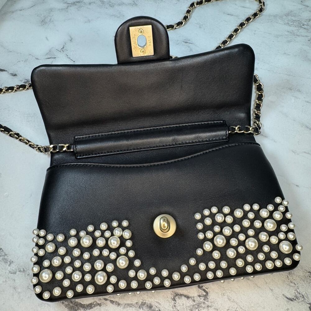 Chanel Pearl Flap Bag Paris-Dubai Pearly 15C WOC Wallet On Chain Crossbody CC - Picture 7 of 14